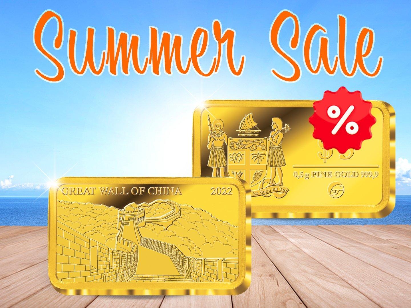Summer Sale - Offizielle Goldbarren-Münze "Chinesische Mauer"